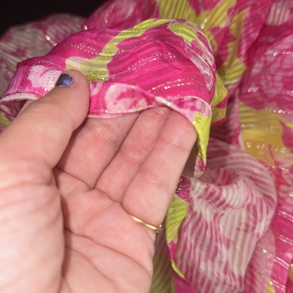 ROCCO SAND ziba coverup kimono neon pink and Green Long floral size XS - Picture 14 of 14